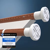 HoFactory Zuhanyfüggöny Rúd 110-160 cm Fa Hatású Fúrás Nélkül Rozsdamentes Teleszkópos 1