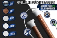 HoFactory Zuhanyfüggöny Rúd 110-160 cm Fa Hatású Fúrás Nélkül Rozsdamentes Teleszkópos 5