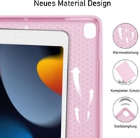 Hofsos iPad 10.2" Billentyűzetes Tok QWERTZ Mágneses Ceruza Tartóval Rózsaszín 9