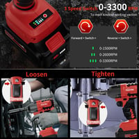 HOFTME Akkus Ütvecsavarozó 1/2" 700Nm Brushless 20V Lítium Akkumulátor Piros 3