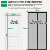 HOFUDON Mágneses Szúnyogháló Ajtóra 90x200cm, Folyamatos Záródás, Szellőztetés, Szúnyog és Rovar Védelem 6