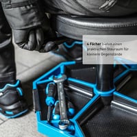 Högert Technik radionička stolica na kotačima s podesivom visinom, nosivost 140 kg, plava, okretna stolica za radionicu 7
