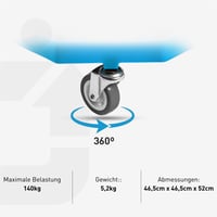 Högert Technik radionička stolica na kotačima s podesivom visinom, nosivost 140 kg, plava, okretna stolica za radionicu 6