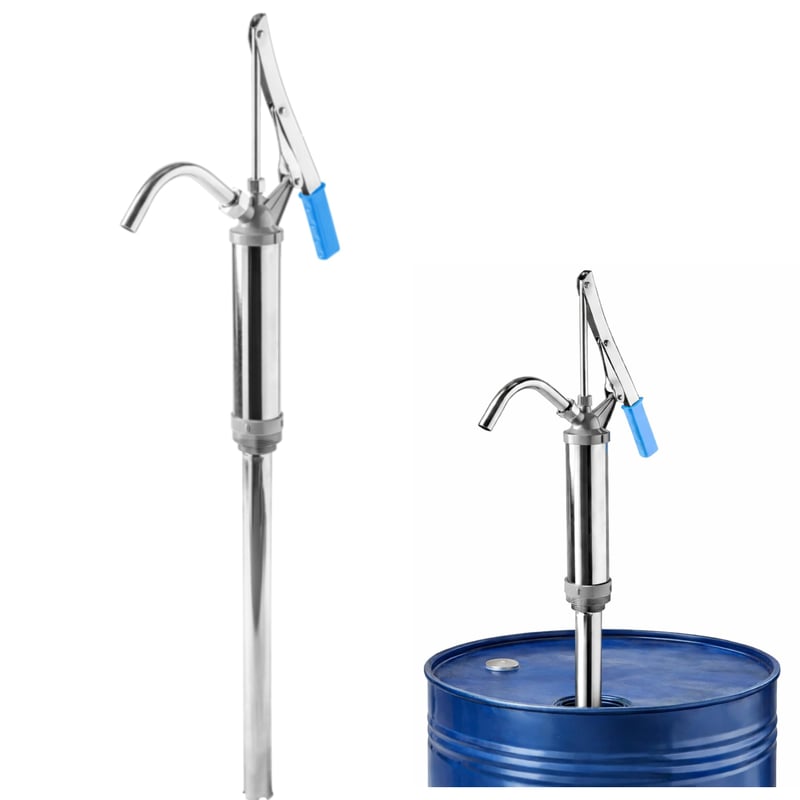 Högert Technik Ručna pumpa za bačve – zapremina hoda 400 ml – teleskopska 45-90 cm – 18 l/min – za ulje, maziva, benzin – za bačve od 50-200 l