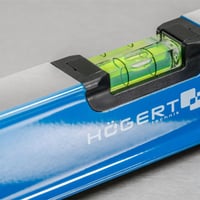 Högert Technik HT4M010 alumínium vízmérték 100 cm, 3 libellával (0°/45°/90°), ütéscsillapító végsapkákkal, 100x5,65x2,1 cm 4