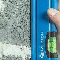 Högert Technik HT4M010 alumínium vízmérték 100 cm, 3 libellával (0°/45°/90°), ütéscsillapító végsapkákkal, 100x5,65x2,1 cm 6