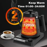 Hojocojo Elektromos Vízforraló Hőmérsékletes Kijelzővel, Gooseneck, 1L, 1200W, Fekete 2