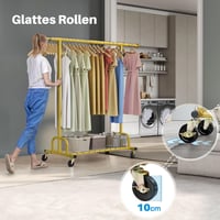 HOKEEPER Ruhaállvány Polcokkal, 200 kg Terhelhetőség, Kerekeken, Arany 3