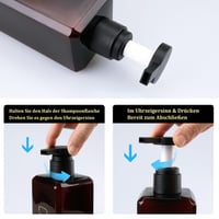Hokretme set dozatora za šampon i regenerator, 2 komada, 550 ml, višekratne bočice s pumpicom za sapun s trajnom oznakom za kupaonicu, smeđe 4