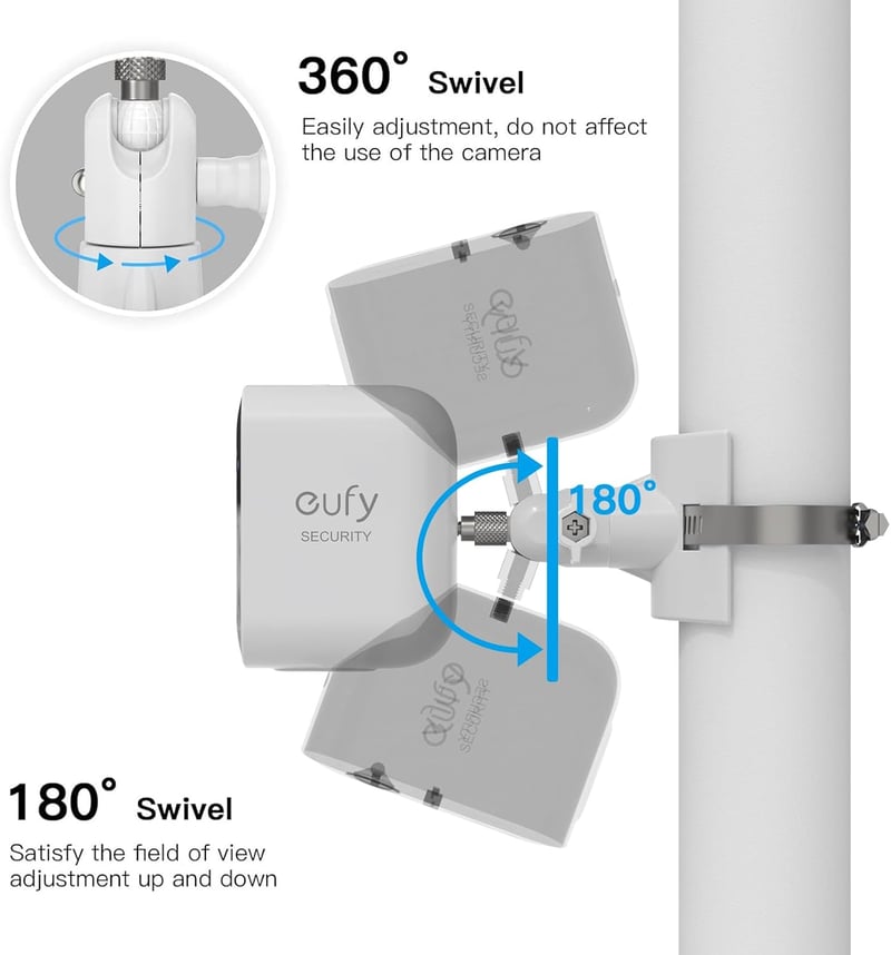 HOLACA Kamera Rögzítő Tartó Eufy/Arlo Kamerákhoz 1/4" Csatlakozással Fehér
