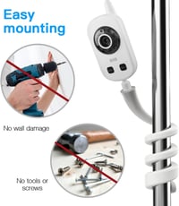 HOLACA Rugalmas Tartó GHB UU24 Babafigyelő Kamerához - Fehér Fali Konzol 5 Hüvelykes 720p HD Baby Monitor Modellhez 3