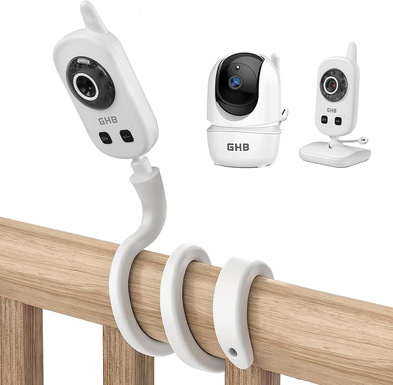 HOLACA Rugalmas Tartó GHB UU24 Babafigyelő Kamerához - Fehér Fali Konzol 5 Hüvelykes 720p HD Baby Monitor Modellhez