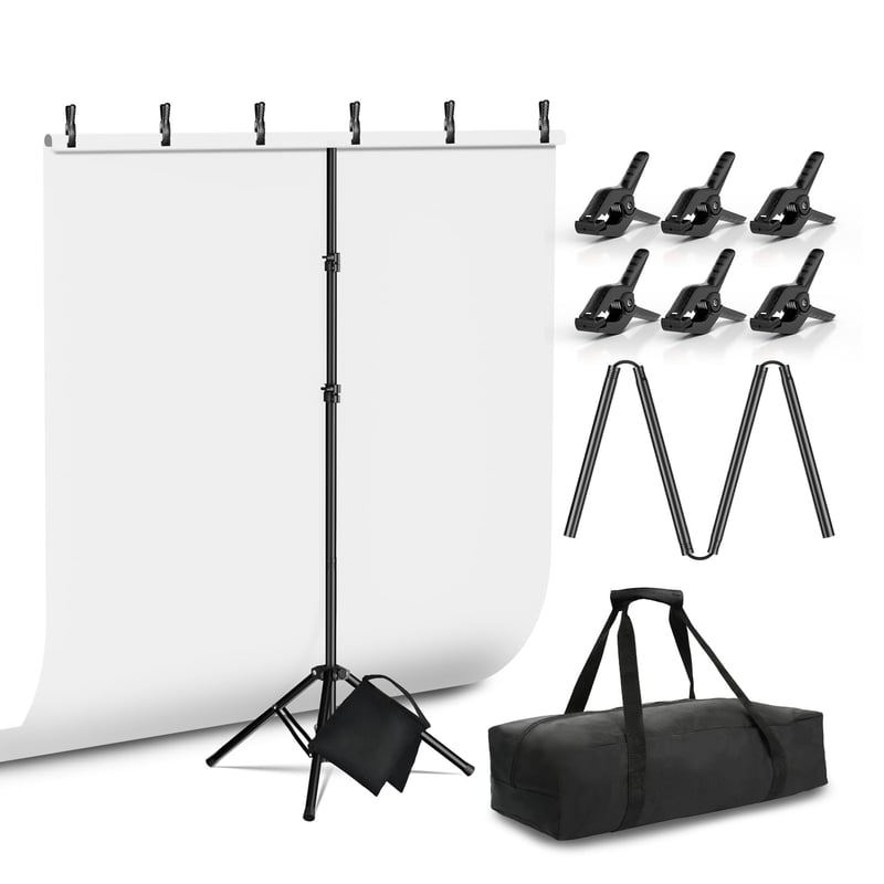 HolaDream fotóháttér állvánnyal, fehér - 1,5 x 2 m