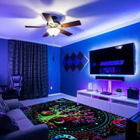 HOLAVIDA UV-reaktív Élet Fája szőnyeg, fluoreszkáló neon terítő 180x120cm 3