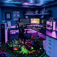 HOLAVIDA UV-reaktív Élet Fája szőnyeg, fluoreszkáló neon terítő 180x120cm 4