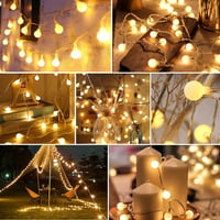 Holdden LED Gömb Fényfüzér 8 Móddal, USB Meleg Fehér, IP67 Vízálló Dekoráció 7