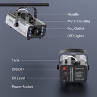 HOLDLAMP 1200W Füstgép Vezeték Nélküli Távirányítóval - 6 RGB LED Fényeffekttel, Nagy Teljesítményű Ködgép Partikhoz, Esküvőkre, Színpadi El 2
