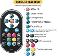 HOLDLAMP 2x36 LED Par Fényszóró RGB Disco Lámpa DMX512 Távirányítóval 7