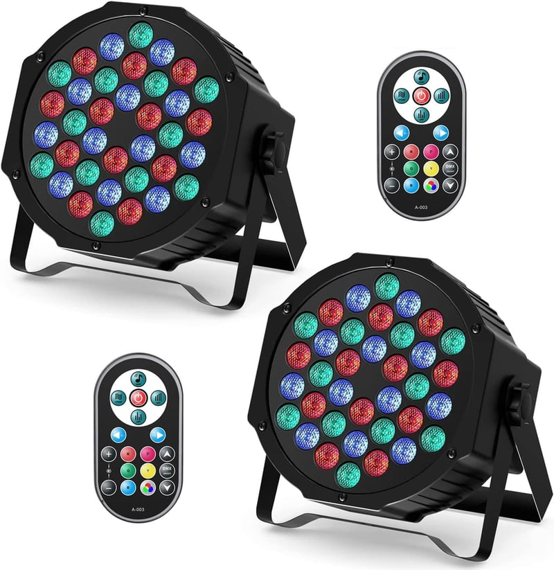 HOLDLAMP 2x36 LED Par Fényszóró RGB Disco Lámpa DMX512 Távirányítóval