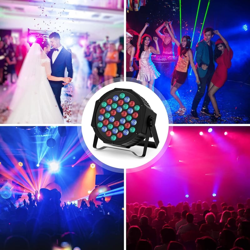 HOLDLAMP 2x36 LED Par Fényszóró RGB Disco Lámpa DMX512 Távirányítóval