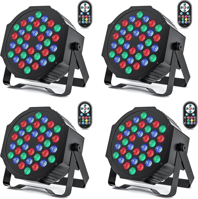 HOLDLAMP 4x36 LED Par Lámpa RGB Disco Fény DMX512 Távirányítóval Buli DJ Rendezvény