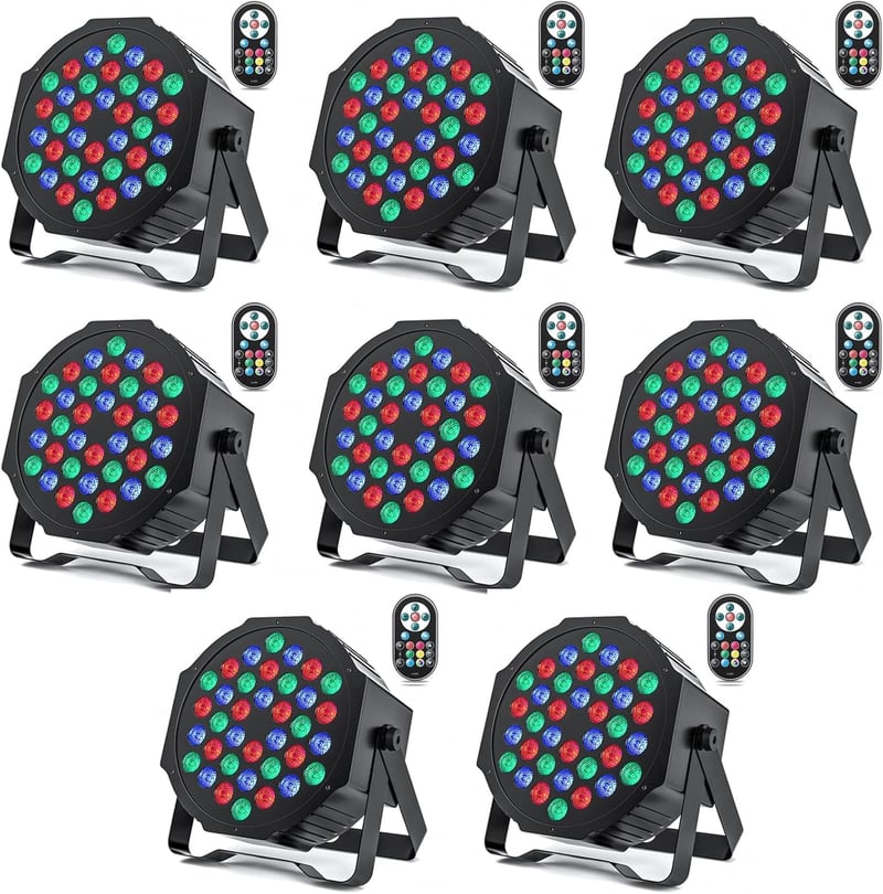 HOLDLAMP 8 darabos 36 LED Par lámpa szett RGB távirányítóval DMX512 diszkó fény - 8 pieces