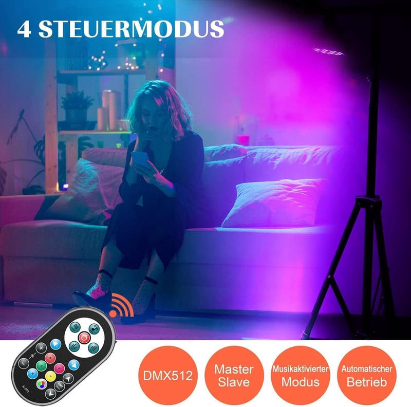 HOLDLAMP 8 darabos 36 LED Par lámpa szett RGB távirányítóval DMX512 diszkó fény - 8 pieces