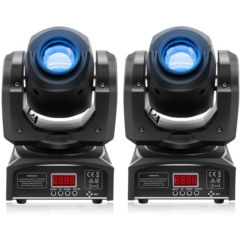 HOLDLAMP DMX512 Moving Head LED Set rasvjetnih tijela za pozornicu - 8 uzoraka svjetlosnih efekata za diskoteke, zabave, događaje - 2 kom