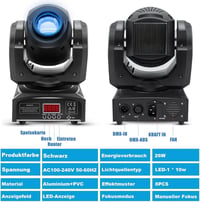 HOLDLAMP DMX512 Mozgó Fejű LED Színpadi Lámpa Szett - 8 Mintás Fényeffekt Diszkóhoz, Bulikhoz, Rendezvényekhez - 2 db 4