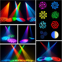 HOLDLAMP DMX512 Mozgó Fejű LED Színpadi Lámpa Szett - 8 Mintás Fényeffekt Diszkóhoz, Bulikhoz, Rendezvényekhez - 2 db 2