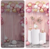 HoldOneLight biely valcový stojan, 5 ks – okrúhly dekoratívny podstavec na tortu, kvety, stolové dekorácie, na svadbu, narodeninovú oslavu, babyshower 4