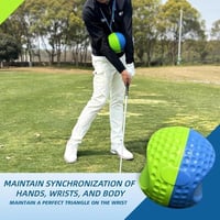 HoldOneLight hordozható golf lendület tréner labda testtartás és mozgásjavító hevederrel kezdőknek kék-zöld színben 9