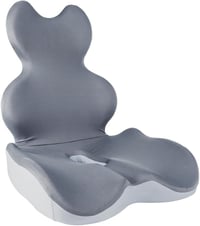 HoldOneLight Ortopédiai ülőpárna háttámlával szürke, coccyx és oldaltámasz, hosszú verzió irodai székhez és autóba 1