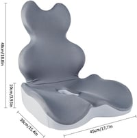 HoldOneLight Ortopédiai ülőpárna háttámlával szürke, coccyx és oldaltámasz, hosszú verzió irodai székhez és autóba 2