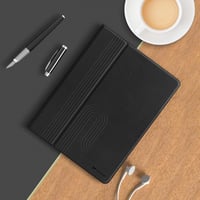 HOLIMET iPad Air 11/10.9 hüvely toll tartóval, PU bőr, ütésálló, többszögű állvány, fekete 9