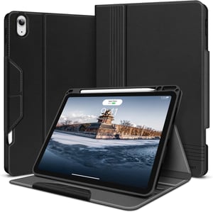 Puzdro HOLIMET pre iPad Air 4/5. gen. 10,9" s držiakom na pero, PU koža - čierne