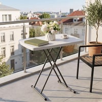 HollyHOME összecsukható kerti asztal 76x50cm fehér kültéri balkon 2