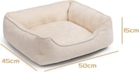 Hollypet Puha macska kutya fekhely lélegző párna bézs 50 x 45 x 15 cm kistestű kölyök és cicáknak 2