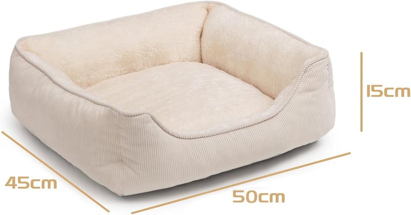Hollypet Puha macska kutya fekhely lélegző párna bézs 50 x 45 x 15 cm kistestű kölyök és cicáknak