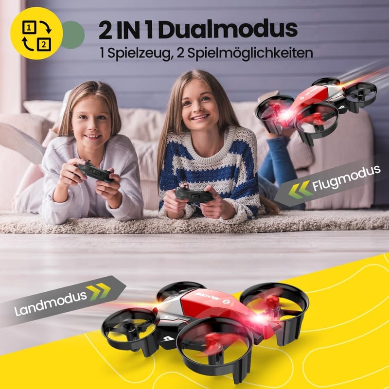 Holy Stone HS210F Mini Drón Gyerekeknek LED Fénnyel, 3D Bukfencezéssel és Magasságtartással