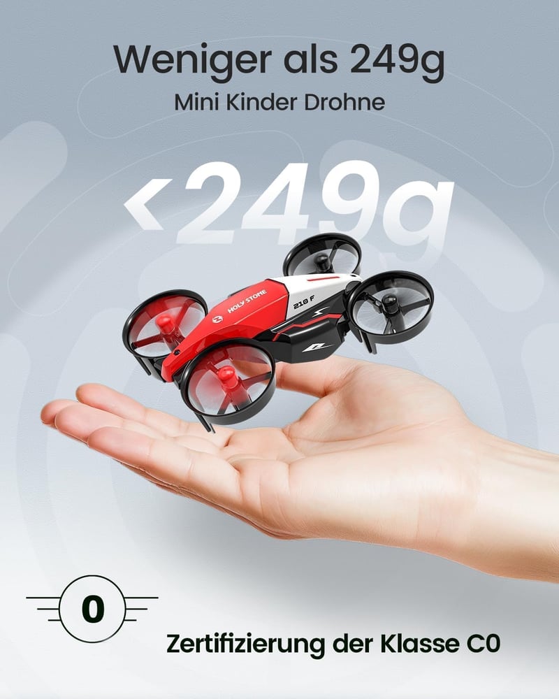 Holy Stone HS210F Mini Drón Gyerekeknek LED Fénnyel, 3D Bukfencezéssel és Magasságtartással