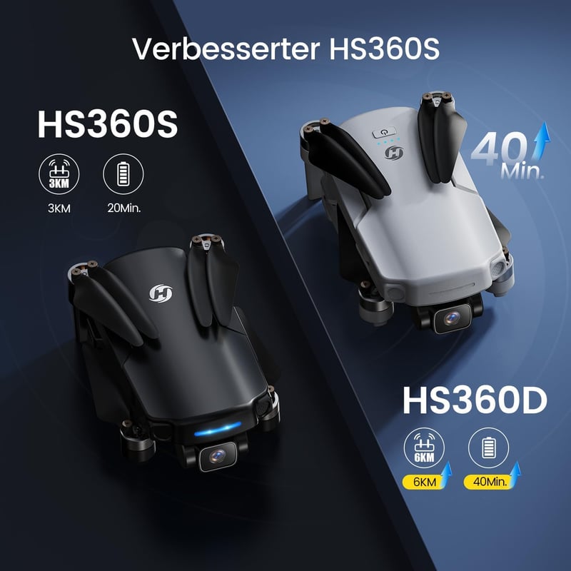 Holy Stone HS360D GPS Drón 4K Kamerával, 6 km Hatótáv, 40 Perc Repülési Idő, Összecsukható