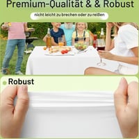 Homaxy 4 bucăți față de masă de unică folosință, 137 x 274 cm, alb, față de masă din plastic de unică folosință 2