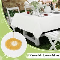 Homaxy 4 bucăți față de masă de unică folosință, 137 x 274 cm, alb, față de masă din plastic de unică folosință 3