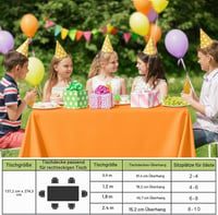 Homaxy Set 6 fețe de masă de unică folosință, 137 x 274 cm, Portocaliu, față de masă din plastic de unică folosință 6