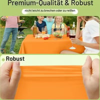 Homaxy Set 6 fețe de masă de unică folosință, 137 x 274 cm, Portocaliu, față de masă din plastic de unică folosință 2