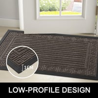 Homaxy Bejárati Lábtörlő 45x75cm - Csúszásmentes Kültéri Beltéri Szőnyeg Barna - Greek Keys - Brown, Polyester 5