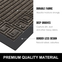 Homaxy Bejárati Lábtörlő 45x75cm - Csúszásmentes Kültéri Beltéri Szőnyeg Barna - Greek Keys - Brown, Polyester 2