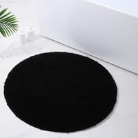 Homaxy Kerek Fürdőszobai Szőnyeg - 90 cm Átmérőjű Fekete, Csúszásgátló, Mosható, Puha Mikroszálas Fürdőszobai Kilépő, Magas Szálú 1