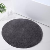 Homaxy kerek fürdőszobai szőnyeg 90cm csúszásmentes puha szürke 1